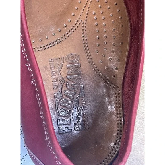 Salvatore Ferragamo Men's Red Leather Loafers Size - 8